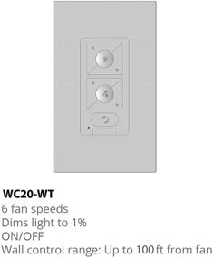 img 2 attached to White 6-Speed Ceiling Fan Wall Control with Single Pole Wallplate and Bluetooth Connectivity