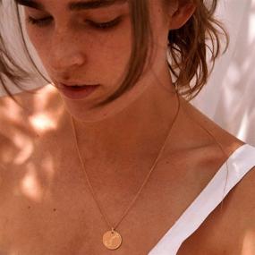 img 3 attached to Mevecco 18K Gold Plated Zodiac Coin Necklace with Horoscope Sign Engraving - Personalized Constellation Pendant on Dainty Chain