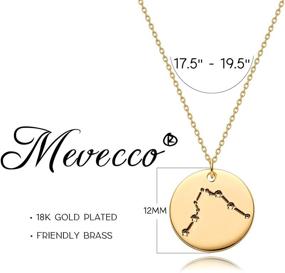 img 1 attached to Mevecco 18K Gold Plated Zodiac Coin Necklace with Horoscope Sign Engraving - Personalized Constellation Pendant on Dainty Chain