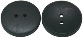 img 1 attached to Amanaote 25mm Diameter Black Wooden Button with 2 Holes - Pack of 50 for DIY Crafts and Sewing