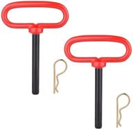 📌 2 pack 0.75-inch red handle hitch pin set - hitch pin accessories for tractors, clevis pin 0.75 x 6.5-inch logo