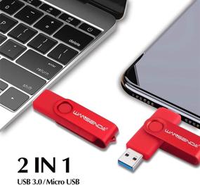 img 3 attached to 📱 WANSENDA OTG USB флэш-накопитель USB 3.0 USB-накопитель USB 3.0 Android/PC/Tablet/Mac (256 ГБ, красный) - Улучшено для SEO