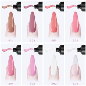 img 3 attached to 💅 Набор для наращивания ногтей COOSERRY Poly Gel - 8 цветовый гель-наращивание для ногтей с 48W LED лампой - прозрачно-розовый билдер-гель для ногтей, средство для снятия липкости, топ и базовое покрытие, стразы для маникюра - начинающим набор для старта.