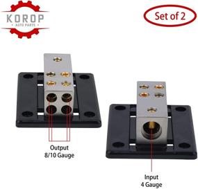 img 3 attached to 4 Gauge in 8/10 Gauge Out Power Distribution Block (2pcs), 4-Way Car Audio Splitter Amp Distribution Connecting Block - Nickel Plated