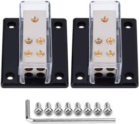 img 4 attached to 4 Gauge in 8/10 Gauge Out Power Distribution Block (2pcs), 4-Way Car Audio Splitter Amp Distribution Connecting Block - Nickel Plated