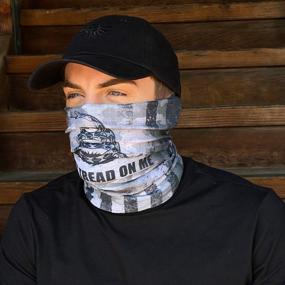 img 1 attached to 🏍️ Motorcycling and Running Neck Gaiter Face Mask Scarf - Controller Gear Don&#39;t Tread On Me