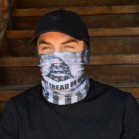 img 2 attached to 🏍️ Motorcycling and Running Neck Gaiter Face Mask Scarf - Controller Gear Don&#39;t Tread On Me