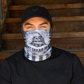 img 3 attached to 🏍️ Motorcycling and Running Neck Gaiter Face Mask Scarf - Controller Gear Don&#39;t Tread On Me