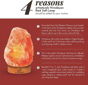 img 3 attached to 🔮 Enhance with artnaturals Himalayan Rock Salt Lamp - Natural Glow Salt Night Light - Hand Carved Pink Crystal from Pure Salt - Promotes Rest, Relaxation, and Energy - With Real Wooden Base