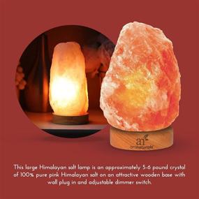 img 1 attached to 🔮 Enhance with artnaturals Himalayan Rock Salt Lamp - Natural Glow Salt Night Light - Hand Carved Pink Crystal from Pure Salt - Promotes Rest, Relaxation, and Energy - With Real Wooden Base