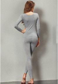 img 2 attached to 👚 Liang Rou Women's Ultra Thin Modal Thermal Underwear Top & Bottom Set: Sleek Crewneck Long Johns for Maximum Comfort