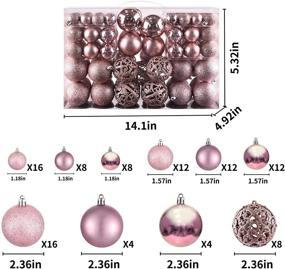 img 1 attached to 🎄 Shatterproof Christmas Decorations Set - 100ct Xmas Tree Ornaments in Rose, Reusable Hand-held Gift Packaging - Ideal for Holiday Tree Décor