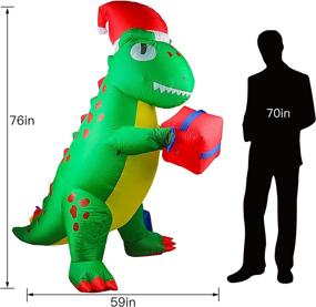 img 3 attached to 🦖 Yokgrass 6.6 FT Christmas Inflatable Dinosaur - Outdoor Decor with LED Lights, Indoor Yard Lawn Halloween Decoration - Cute Fun Xmas Holiday Blow Up Party Display