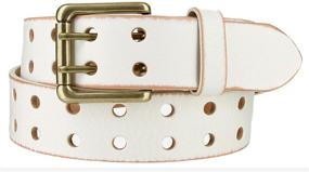 img 4 attached to Classic Leather Men's Belts and Accessories with Vintage Antique Roller Buckle