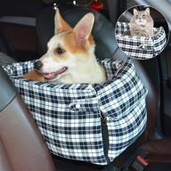 🐶 nibesser dog car seats: safe & comfortable console dog car seat for small dogs, with arm rest and non-slip pet cat car seat - removable cover & safety tethers included logo