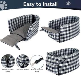 img 2 attached to 🐶 NIBESSER Dog Car Seats: Safe & Comfortable Console Dog Car Seat for Small Dogs, with Arm Rest and Non-Slip Pet Cat Car Seat - Removable Cover & Safety Tethers Included