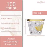 🥂 premium gold rimmed plastic cups – 100 pack | elegant disposable glasses for weddings, parties & events | 9 oz clear drinkware with gold trim logo