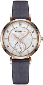 img 4 attached to Betfeedo Womens Leather Steel Quartz