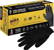 🧤 dura-gold hd black nitrile disposable gloves, x-large size, 6 mil - latex-free, powder-free, textured grip (box of 100) logo