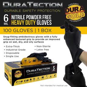 img 3 attached to 🧤 Dura-Gold HD Black Nitrile Disposable Gloves, X-Large Size, 6 Mil - Latex-Free, Powder-Free, Textured Grip (Box of 100)