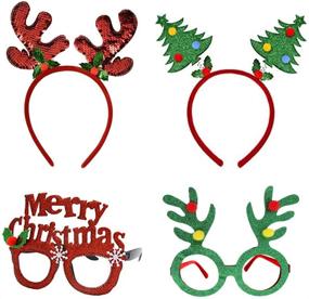 img 4 attached to Christmas Headbands Glasses Reindeer Eyeglasses