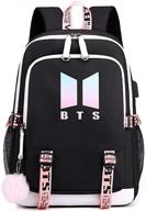 🎒 dingzheyan korean school laptop backpacks for bts fans - casual daypack book bag for students logo