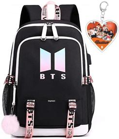 img 1 attached to 🎒 Dingzheyan Korean School Laptop Backpacks for BTS Fans - Casual Daypack Book Bag for Students