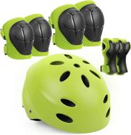 🚴 children's protective gear set: bike helmet, knee pads, elbow pads with wrist guard - ideal skateboard accessories for rollerblading, skateboarding, cycling, skating, bike riding, and scootering. логотип