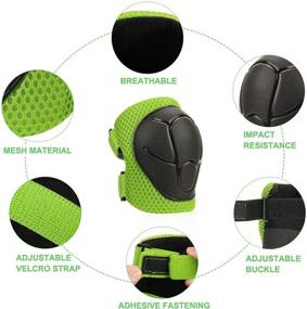 img 1 attached to 🚴 Children's Protective Gear Set: Bike Helmet, Knee Pads, Elbow Pads with Wrist Guard - Ideal Skateboard Accessories for Rollerblading, Skateboarding, Cycling, Skating, Bike Riding, and Scootering.