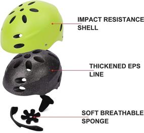 img 2 attached to 🚴 Children's Protective Gear Set: Bike Helmet, Knee Pads, Elbow Pads with Wrist Guard - Ideal Skateboard Accessories for Rollerblading, Skateboarding, Cycling, Skating, Bike Riding, and Scootering.