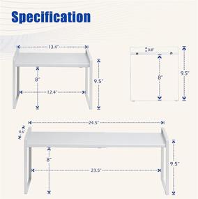 img 2 attached to Beeloving Expandable Cabinet Shelf Organizer: Efficient Rack for Kitchen, Bathroom, and More - Heavy Duty, Nonslip, White