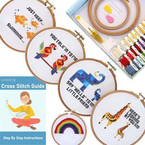 img 4 attached to 🧵 Stitch.ly Cross Stitch Kits Beginner: 5 Patterns, Anxiety Relief, Ireland Design, 3 Hoops, Instruction Guide