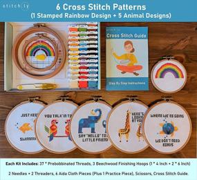 img 3 attached to 🧵 Набор для начинающих "Stitch.ly" по крестикам: 5 узоров, снятие стресса, дизайн Ирландии, 3 обруча, инструкция