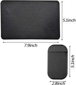 img 3 attached to 📱 AYWFEY 6-Pack Non-Slip Car Dashboard Grip Pad, Heat Resistant Sticky Gel Dash Mat for Cell Phone, Sunglasses, Keys, Coins, CD, Electronics, GPS - Black, 2 Sizes