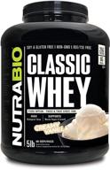 🥛 nutrabio classic whey protein powder - high-quality 25g protein per scoop - complete amino acid profile - no fillers, artificial colors, preservatives - low glycemic index - creamy vanilla flavored, 5 pounds logo