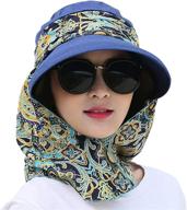 🧢 upf 50+ uv protection wide brim sun visor hat with neck protector - roll up design логотип