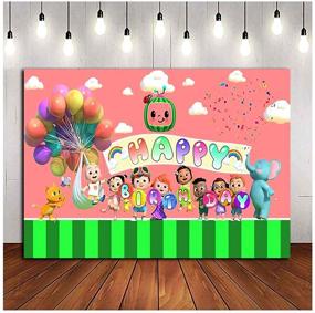 img 3 attached to 🎉 Cocomelon Cartoon Happy Birthday Backdrops: Vibrant 5X3FT Photo Backgrounds for Children's Parties!