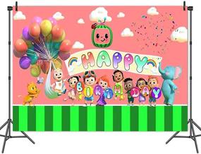 img 2 attached to 🎉 Cocomelon Cartoon Happy Birthday Backdrops: Vibrant 5X3FT Photo Backgrounds for Children's Parties!