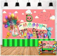 🎉 cocomelon cartoon happy birthday backdrops: vibrant 5x3ft photo backgrounds for children's parties! logo