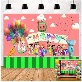 img 4 attached to 🎉 Cocomelon Cartoon Happy Birthday Backdrops: Vibrant 5X3FT Photo Backgrounds for Children's Parties!