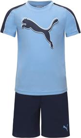 img 3 attached to 🏃 PUMA Boys' Performance Logo T-Shirt and Athletic Short Set: Optimize Your Child's Athletic Performance