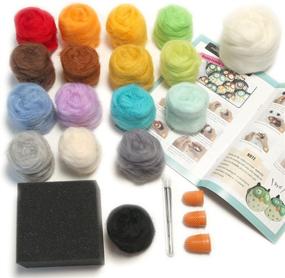 img 3 attached to 🧶 Woolbuddy Needle Felting Starter Kit: Complete Set for Beginners, Adults, and Kids - 16 Handmade Vibrant Felting Wool Colors, 6 Felting Needles, Felting Pad, and Detailed Photo Booklet Instructions