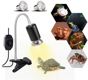 img 4 attached to 🦎 Enhance Reptile Habitat with 75W Reptile Heat Lamp: Adjustable Temperature, 360° Rotation, UVA UVB for Turtles, Lizards, Snakes, & More (Includes 2 x 75W Bulbs)