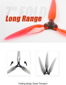 img 1 attached to 🔄 High-Quality Red Dalprop Fold F7 7 Inch Folding Propeller Props for Freestyle Micro Carbon Fiber FPV Racing Quadcopter Quad Drone Frame: 4 Pairs