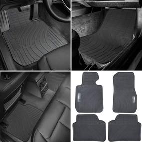 img 4 attached to 🚗 BMW 3/4 Series F30 F31 F32 F33 F36 Floor Mat: Heavy Duty Rubber, Waterproof, Custom Fit, All Weather (Black 4PCS)