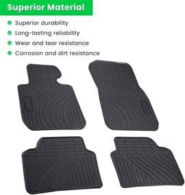 img 3 attached to 🚗 BMW 3/4 Series F30 F31 F32 F33 F36 Floor Mat: Heavy Duty Rubber, Waterproof, Custom Fit, All Weather (Black 4PCS)