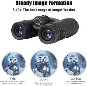 img 2 attached to 🔭 SkyGenius High Definition 10x42 Binoculars for Bird Watching and Sporting Events - Waterproof, Anti-fog, Quick Focus, with Roof Prism and Comfortable Strap