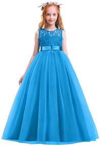 img 4 attached to OwlFay Bridesmaid Dresses for Girls - Princess Style Clothing for Weddings