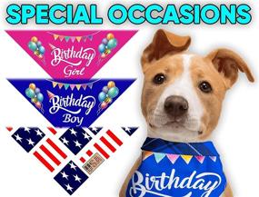 img 1 attached to 🐶 7 Pack Reversible Holiday Dog Bandanas: Versatile Pet Gift with Patriotic Prints, Plaid Scarf Underside, Triangle Bibs, and Costume Options for Small to Large Dogs
