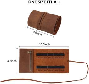 img 3 attached to 🔌 QEES Travel Cord Roll: Premium Leather Organizer for Men's Electronics and Accessories - Charger, Phone, USB, Cable, Headphone Case